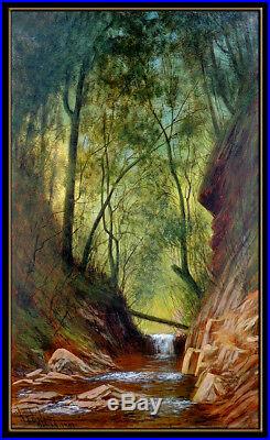 James Everett Stuart Original Oil Painting On Canvas Large Landscape Signed Art