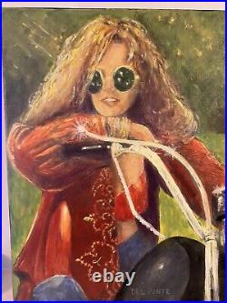 Janis Joplin Original Art Acrylic On Canvas Painting Artist Del Ponte