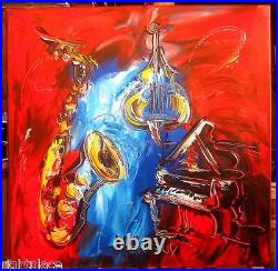 Jazz Canadian Contemporary Fine Art Original On Canvas Pop A45rth