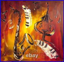 Jazz KAZAV Oil Painting on canvas IMPRESSIONISM Collectible ORIGINAL