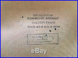 Jean Michel Basquiat LARGE Painting Original 1985- Evens Gallery Stamp