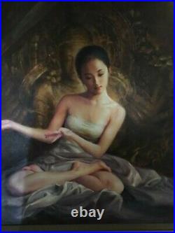 Jia Lu Original Oil On Canvas Jia Lu Signed The Painting 60 X 60 Size Piece