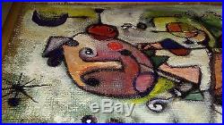 Joan Miró (1893 -1983) Antique Original Painting Oil on Canvas