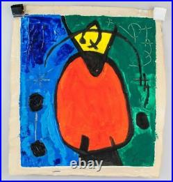 Joan Miro Hand Painted And Signed Signature Abstract On Canvas