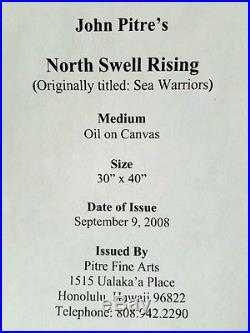 John Pitre ORIGINAL ART North Swell Rising aka Sea Warriors OIL ON CANVAS