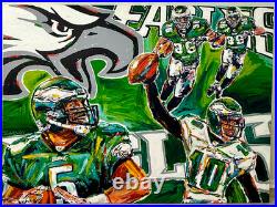 John Stango Philadelphia Eagles One of a Kind 1/1 Oil Painting McNabb Jackson