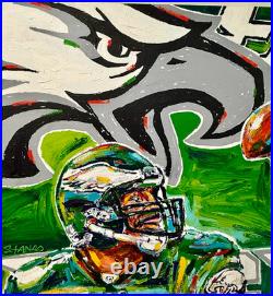 John Stango Philadelphia Eagles One of a Kind 1/1 Oil Painting McNabb Jackson