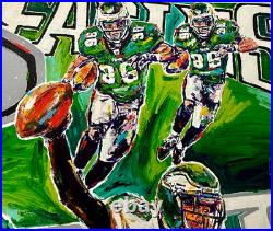 John Stango Philadelphia Eagles One of a Kind 1/1 Oil Painting McNabb Jackson
