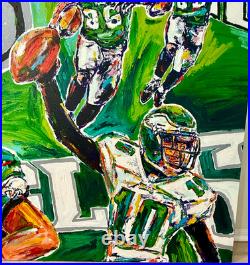 John Stango Philadelphia Eagles One of a Kind 1/1 Oil Painting McNabb Jackson