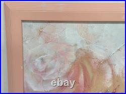 Jose Patricio P Villegas Original Painting Flesh Pink Flowers & Butterlies Spain