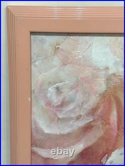 Jose Patricio P Villegas Original Painting Flesh Pink Flowers & Butterlies Spain