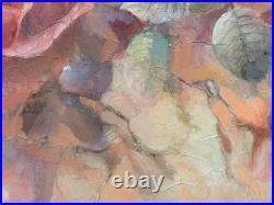 Jose Patricio P Villegas Original Painting Flesh Pink Flowers & Butterlies Spain