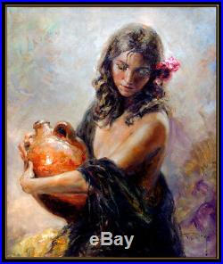 Jose ROYO Original OIL PAINTING ON CANVAS Large Female Signed Art Submit OFFERS
