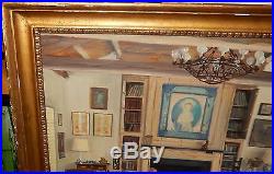 Julian Barrow Yorkshire Mansion Original Oil On Canvas Painting 1978 Listed Art