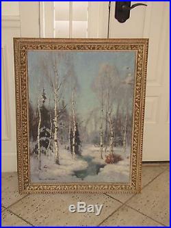 KNUTE HELDNER Original Oil Painting on Canvas Winter Signed 21x28