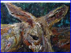 Kangaroo Original Oil? Painting? Vintage? Impressionist? Art Signed Abstract Animal
