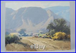Karl Albert 1911-2007 original oil canvas on board California Desert Mountains