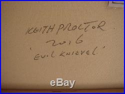 Keith Proctor Original Painting On Canvas Framed'evil Knievel