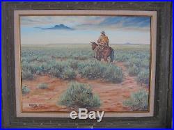 Kenneth Wyatt Original Western Oil Painting on Canvas, Signed, 27x33 framed
