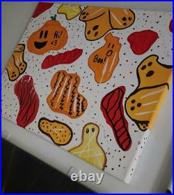 Kids Halloween Abstract Painting Original Art One of Kind on canvas signed Kids Halloween Abstract Painting Original Art One of Kind on canvas signed