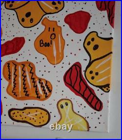 Kids Halloween Abstract Painting Original Art One of Kind on canvas signed