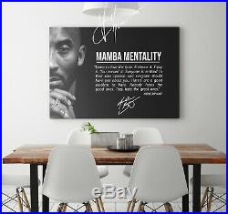 Mamba Mentality Definition Kobe Bryant Quote Poster Kobe Bryant Canvas 