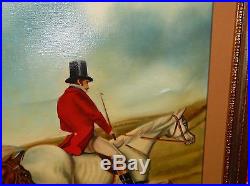 Kubik Fox Hunting Scene Huge Original Oil On Canvas Painting