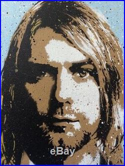 Kurt Cobain Nirvana 1/1 Original Mixed Media Canvas Art Print By Moniker