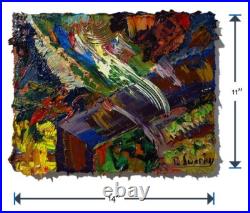 LANDSCAPE OIL? PAINTING? VINTAGE? IMPRESSIONISm? ART? SIGNED ABSTRACT ORIGINAL DECO A