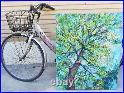 LARGE ORIGINAL Oil PAINTING on Canvas Signed Tree Landscape Abstract Wall Art