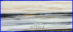 LARGE ORIGINAL SEASCAPE ART ABSTRACT MODERN ACRYLIC PAINTING 100x40cm canvas