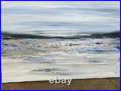 LARGE ORIGINAL SEASCAPE ART ABSTRACT MODERN ACRYLIC PAINTING 75x50cm canvas
