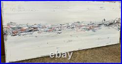 LARGE ORIGINAL TEXTURED SEASCAPE ART ABSTRACT MODERN PAINTING 100x40cm canvas