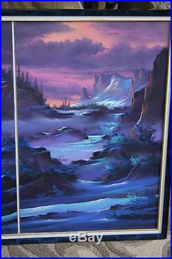 Lionel E. Dougy Triptych 8ftx3ft Original Oil On Canvas Art Native American Camp