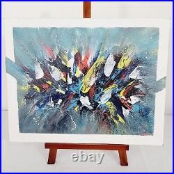 LOT OF 5 Original Abstract Art Canvas Painting Signed Decor Hand Painted