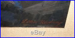 Lamar Rowbury Huge Original Oil On Canvas Seascape Painting Listed