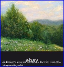 Landscape Painting, Vermont, Stowe, Summer Original Oil On Canvas Art