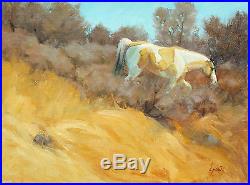 Lani Vidmar Indian Summer Hand Signed Original Oil Painting on Canvas, horse