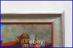 Large Antique oil painting on canvas, Venice, Italy, Artist Gini, framed