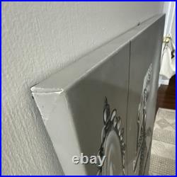 Large Hand Painted Wall Art Canvas Woman Mirror Painting 48x36 Modern Glam Decor