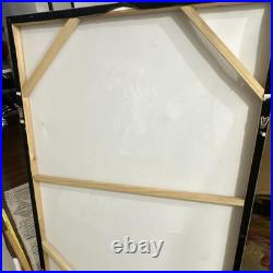 Large Hand Painted Wall Art Canvas Woman Mirror Painting 48x36 Modern Glam Decor