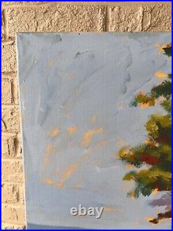 Large Impressionist Style Oil Painting On Stretched Cloth-Signed Harrison
