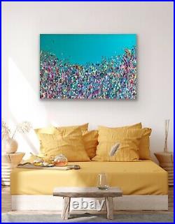 Large ORIGINAL HAND PAINTED ABSTRACT By Diane Plant 91 x 61cm Box Canvas Acrylic