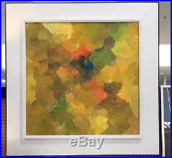 Large Original Abstract Painting Mid Century Modern Art Oil On Canvas Wood Frame