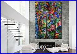 Large Original Acrylic Painting On Canvas Wall art multi colors Interior design