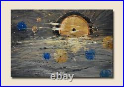 Large Original Acrylic on Canvas Abstract Art. 24in x 36in by Hunoz