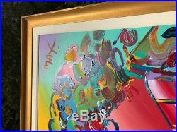 Large Peter Max Original Painting ZERO IN LOVE Acrylic on Canvas 60 x 48