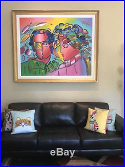 Large Peter Max Original Painting ZERO IN LOVE Acrylic on Canvas 60 x 48