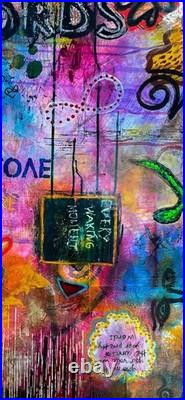 Large Romantic Abstract Painting on Canvas Original Art Based on Poem