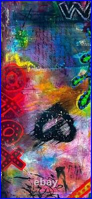 Large Romantic Abstract Painting on Canvas Original Art Based on Poem